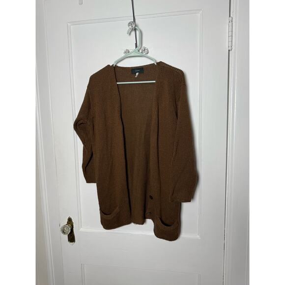 Vintage Zanone Silk Slouchy Oversized Brown Cardigan Sweater Women's Medium - Picture 1 of 7